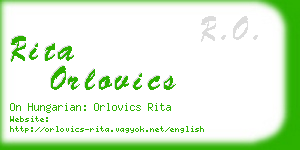 rita orlovics business card